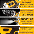 Parafusadeira e Furadeira 48V 1/2" com Bateria – 3 Funções sem Fio