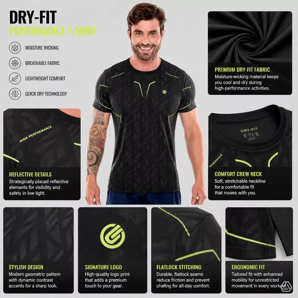 Kit 3 Camisetas Dry Fit Masculino Academia e Treino Com Proteção UV