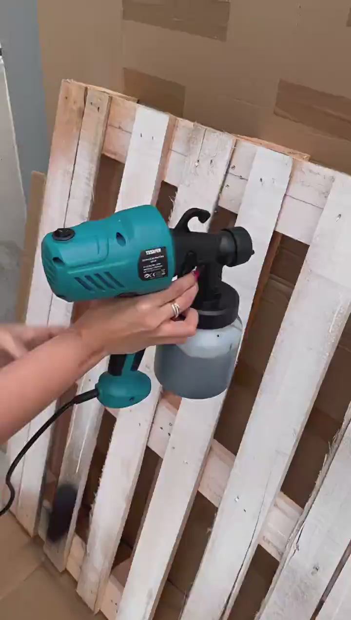 Pistola Elétrica Pulverizadora de Tinta 450W com Compressor e Bico Ajustável