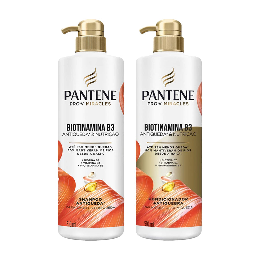 Kit Pantene Shampoo + Condicionador Antiqueda Biotinamina B3 510ml