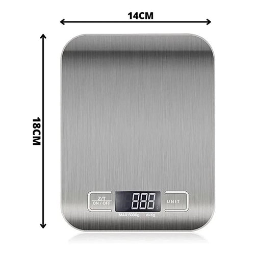 Balança Digital de Cozinha Inox alta precisão com Visor digital de ate 10 Kg