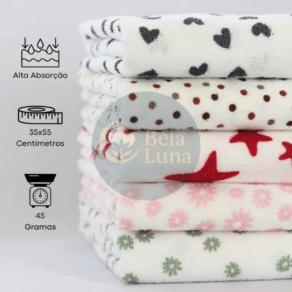 Kit 10 Toalhas de Prato Microfibra 43x65cm | Super Absorção e Secagem Rápida